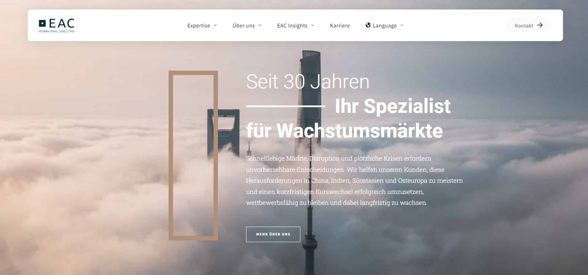 EAC International Consulting – Startseite (Nachher)