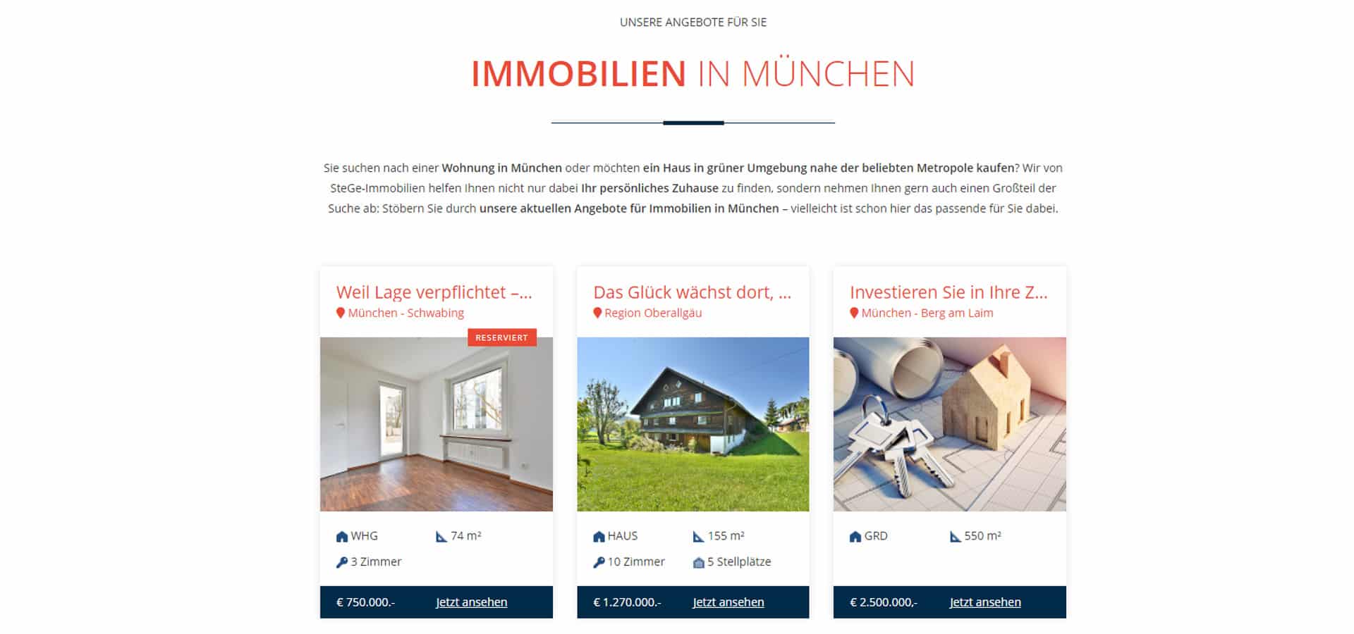 SteGe Immobilien München – Angebote (Nachher)