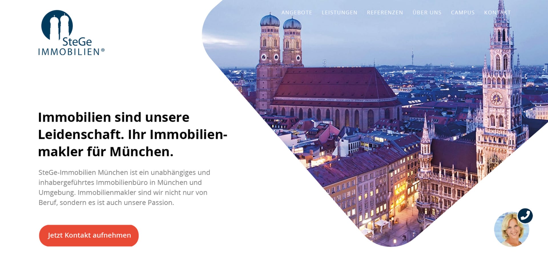 SteGe Immobilien München – Startseite (Nachher)