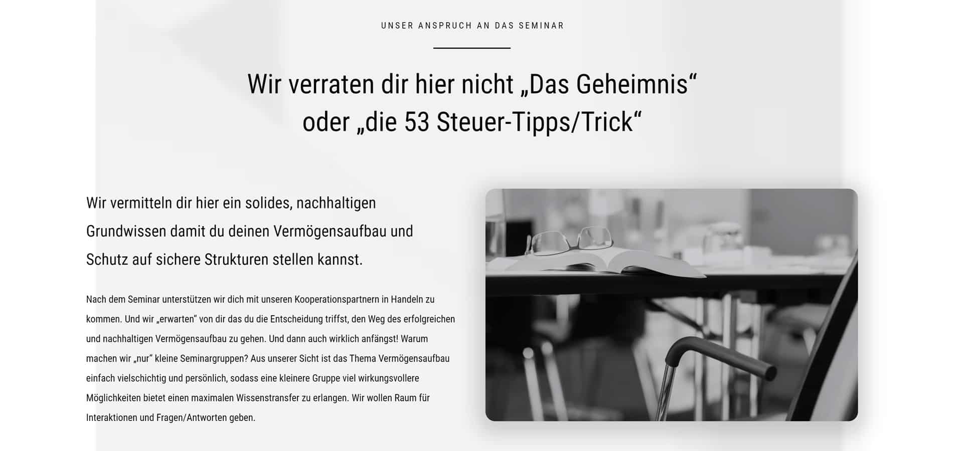 Vermögensaufbau Steuern – Onlinekurs (Nachher)